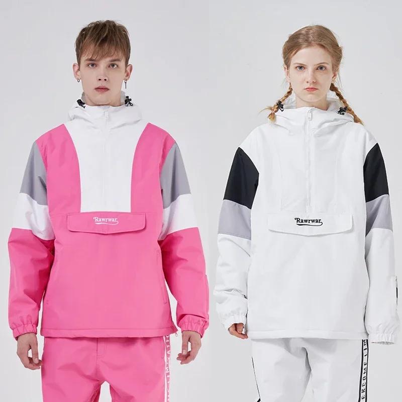 2024 스키 재킷, 야외 후디, 겨울 방풍 방수 스노우 재킷, 여성 스노우 웨어 코트, 통기성 스노우보드